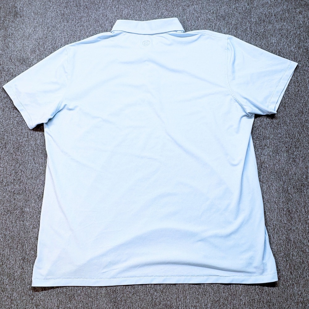 G/FORE Mens Performance Golf Polo Shirt Light Blue XL Short Sleeve Logo Preppy - Picture 9 of 10